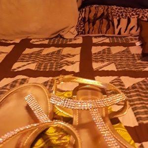 Gold Gianni bini sandals with box